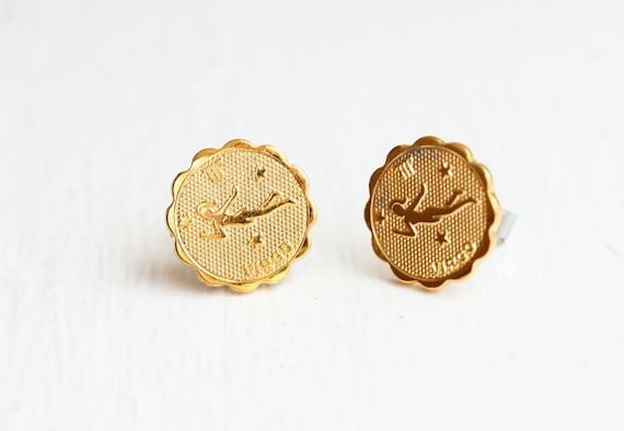 Virgo Astrology Studs, Virgo Earrings, Virgo Stud Earrings, Gold Virgo Studs, Astrology Studs, Zodiac Studs, Studs, Virgo Studs, Gold Studs