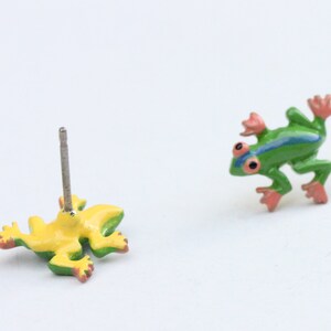 Frog Studs, Frog Earrings, Tiny Animal Studs, Tiny Animal Earrings image 2