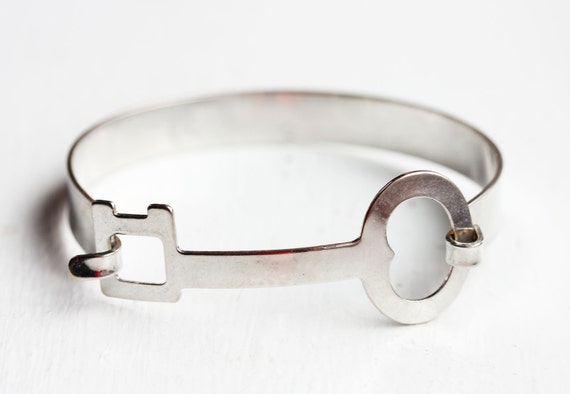 Silver Skeleton Key Hook Bracelet - image 1