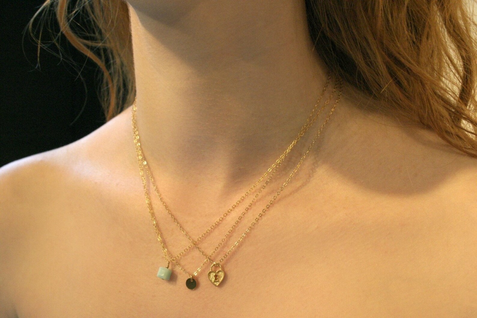 Gold Dot Necklace Dot Necklace Gold Filled Necklace Circle Etsy