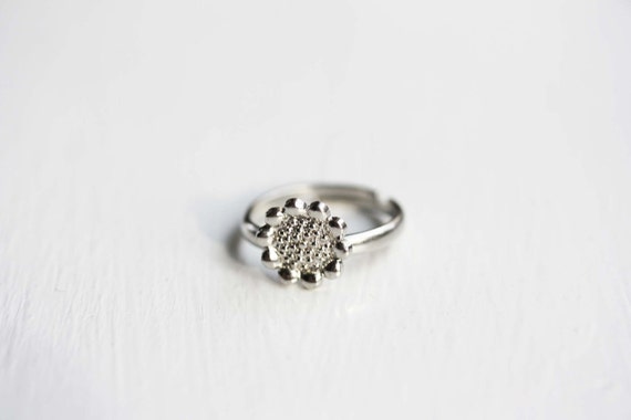 Silver Sunflower Ring, Sunflower Ring, Silver Rin… - image 2