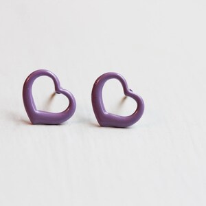 Enamel Heart Studs, Heart Studs, Colorful Studs, Heart Shaped Studs, Enamel Studs, Steel Studs, Vintage Heart Studs, Stud Earrings, Studs image 4