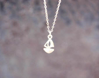 Boat Necklace, Gold or Silver