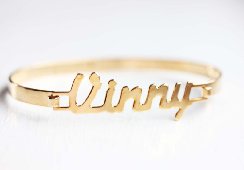 Mens Name Bracelet Gold Name Bracelet Vintage Name Bracelet Etsy