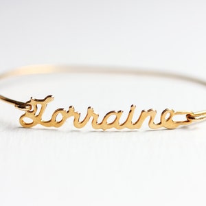 Lorraine Name Bracelet Gold, Name Bracelet, Vintage Name Bracelet Gold, Vintage Name Bracelet, Gold Bracelet, Vintage Bracelet
