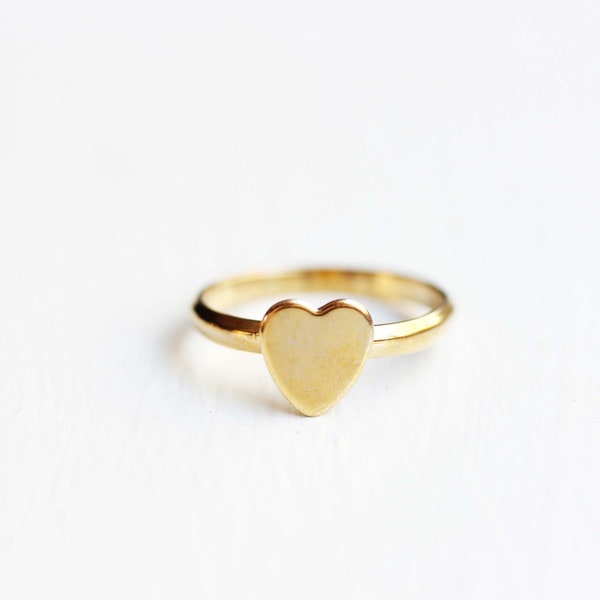 Heart Ring Gold, Gold Heart Ring, Adjustable Heart Ring, Heart Ring, Small Heart Ring, Heart Midi Ring, Midi Ring, Vintage Heart Ring