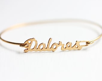 Dolores Name Bracelet Gold, Name Bracelet, Vintage Name Bracelet Gold, Vintage Name Bracelet, Gold Bracelet, Vintage Bracelet