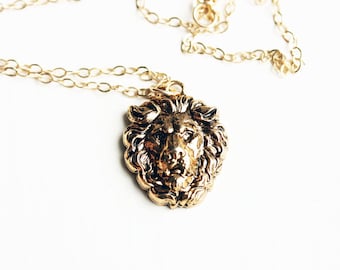 Lion Necklace, Gold Lion Necklace