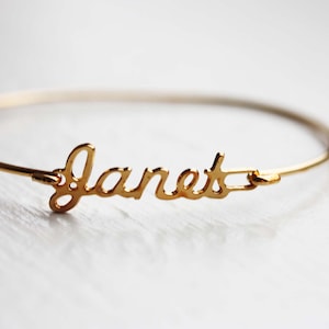 Janet Name Bracelet Gold, Name Bracelet, Vintage Name Bracelet Gold, Vintage Name Bracelet, Gold Bracelet, Vintage Bracelet image 1