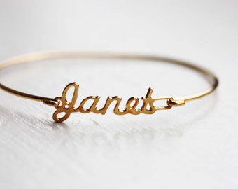 Janet Name Bracelet Gold, Name Bracelet, Vintage Name Bracelet Gold, Vintage Name Bracelet, Gold Bracelet, Vintage Bracelet