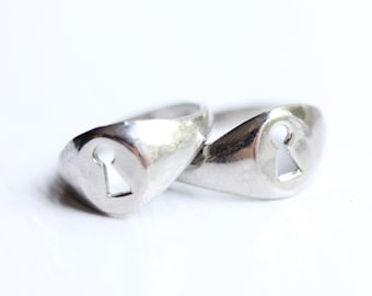 Bague trou de serrure en argent - Tailles 4,5