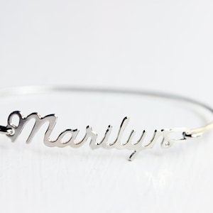 Pulsera de nombre Marilyn plata, pulsera de nombre, pulsera de nombre vintage plata, pulsera de nombre vintage, pulsera de plata, pulsera vintage