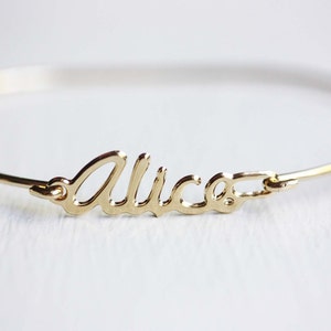 Alice Name Bracelet Gold, Name Bracelet, Vintage Name Bracelet Gold, Vintage Name Bracelet, Gold Bracelet, Vintage Bracelet image 1