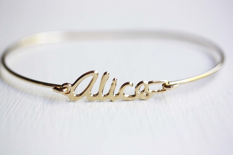 Alice Name Bracelet Gold, Name Bracelet, Vintage Name Bracelet Gold, Vintage Name Bracelet, Gold Bracelet, Vintage Bracelet image 1