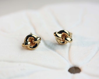 Knot Studs Nautical, Gold Knot Studs, Nautical Studs, Bridesmaid Studs, Gold Studs, Love Knot Studs, Gold Love Knot, Knot Earrings, Studs