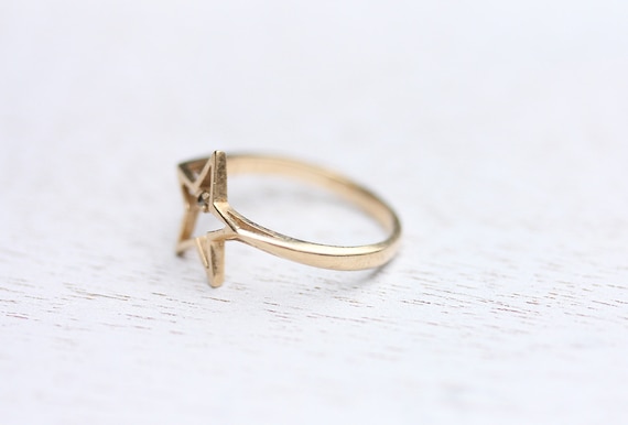 Star Ring Gold, Gold Star Ring, 14K Star Ring, Go… - image 2