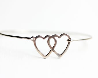 Heart Hook Bracelet, Silver Heart Bracelet