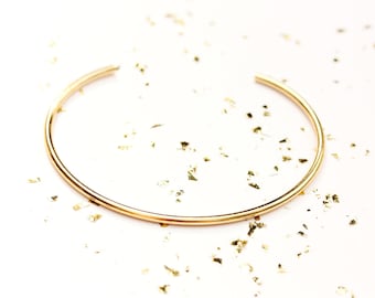 Pulsera de puño de barra, puño de oro fino, puño liso, puño de oro pequeño, puño ajustable, puño unisex, pulsera de puño