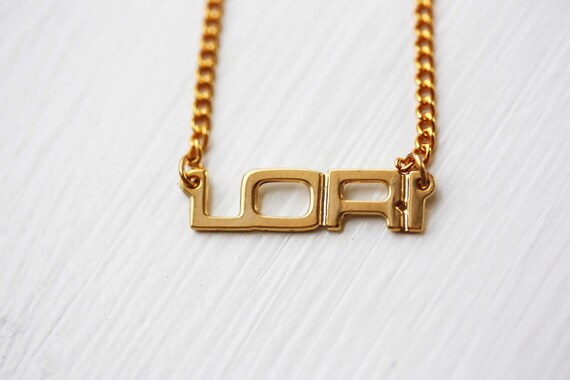 Lori Name Necklace Gold, Name Necklace, Vintage Name Necklace Gold, Vintage Name Necklace, Gold Necklace, Vintage Necklace