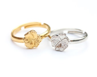 Flower Ring Band, Gold Flower Ring, Silver Flower Ring