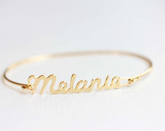 Melanie Name Bracelet Gold, Name Bracelet, Vintage Name Bracelet Gold, Vintage Name Bracelet, Gold Bracelet, Vintage Bracelet