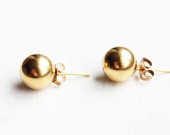 Ball Studs, Gold Ball Studs, Round Ball Studs, Round Studs, Bead Studs, Small Gold Studs, Round Gold Studs, Gold Round Studs