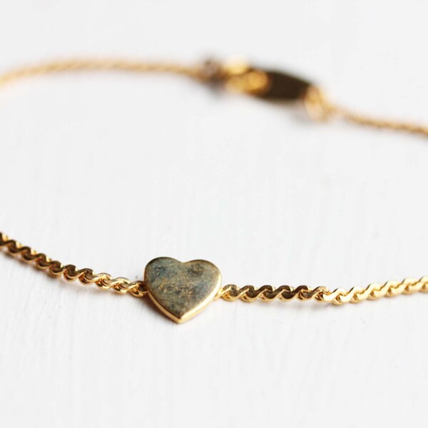 Heart Bracelet Gold, Heart Bracelet, Delicate Heart Bracelet, Heart Chain Bracelet, Vintage Heart Bracelet, Heart Charm Bracelet, Gold Chain