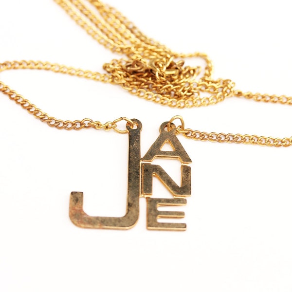 Vintage Name Necklace - Jane