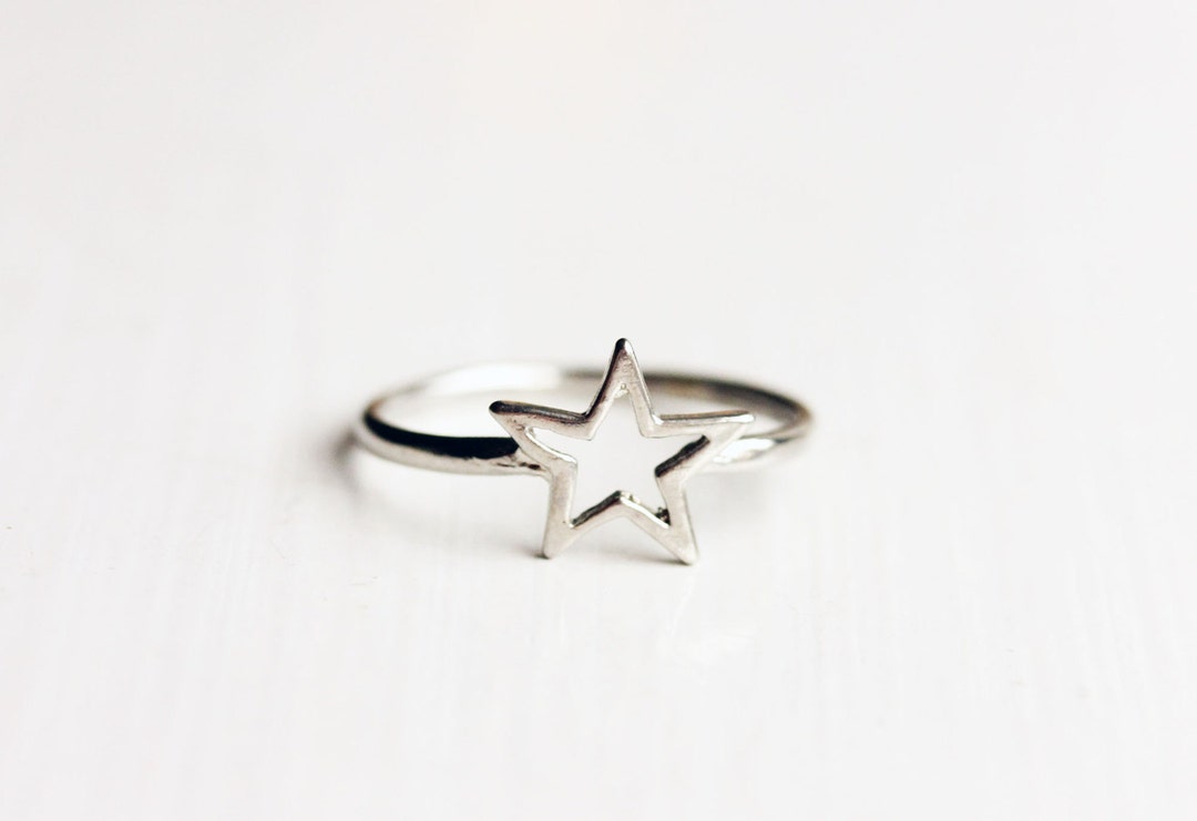 Silver Star Ring Star Ring Silver Star Silver Ring - Etsy UK