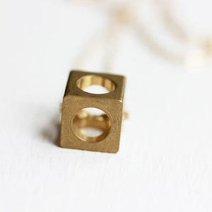 Brass Cube Necklace image 2