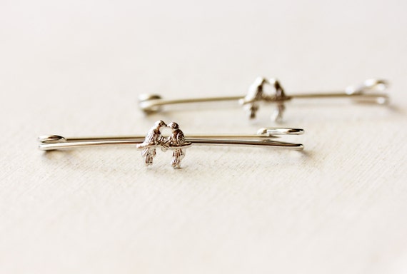 Safety Pin Birds, Love Birds Safety Pin, Safety Pi