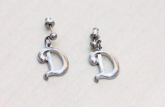 Initial D Studs D Studs Silver Initial Earrings Silver Silver D Earrings Silver Initial Earrings Monogram Studs Silver Letter Earrings