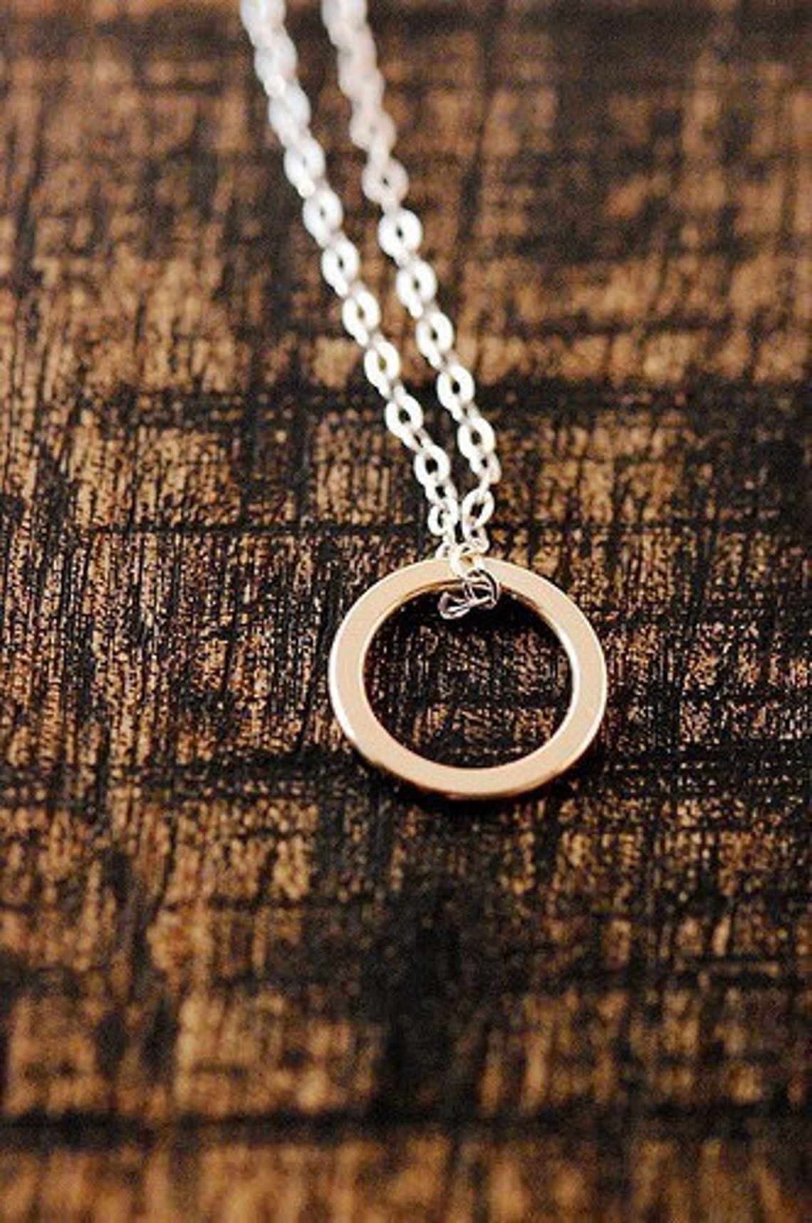 Small Circle Necklace Silver or Gold Etsy