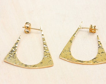 Geometric Hoop Earrings Gold, Triangle Hoops Gold, Unique Hoops, Retro Hoops, Deco Hoops, Hoop Earrings Gold, Dangle Earrings Gold