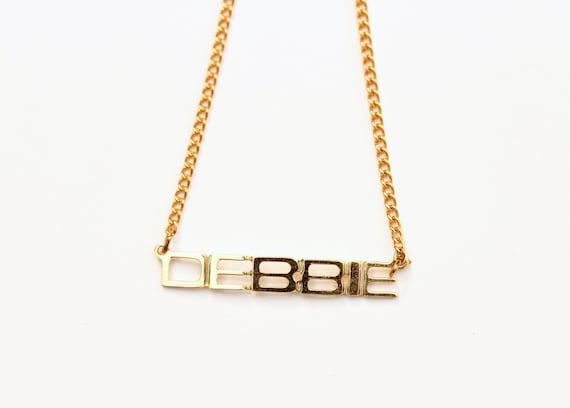 Debbie Name Necklace Gold, Name Necklace, Vintage Name Necklace Gold, Vintage Name Necklace, Gold Necklace, Vintage Necklace
