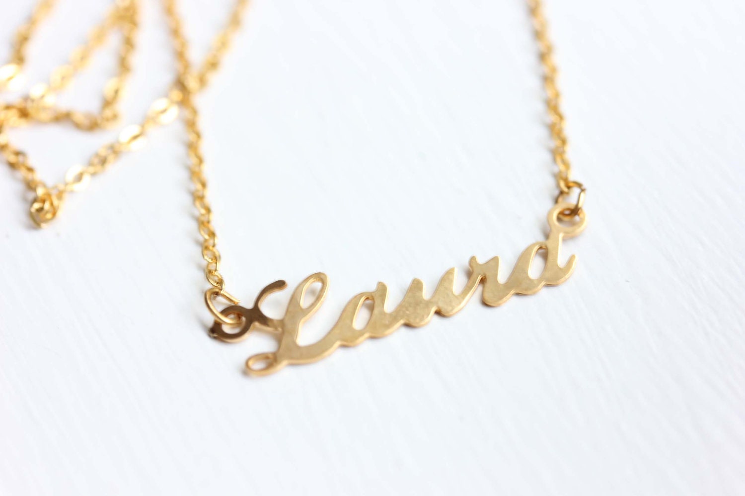 Laura Name Necklace Gold Name Necklace 