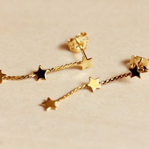 Star Chain Earrings, Chain Studs, Gold Star Studs, Star Studs, Chain Dangle Earrings, Star Earrings, Chain Earrings, Star Stud Earrings