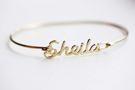 Sheila Name Bracelet Gold, Name Bracelet, Vintage… - image 1