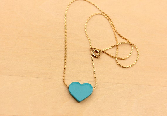 Turquoise Heart Necklace - image 3