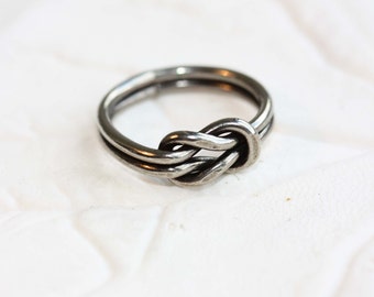 Knot Ring Silver, Silver Knot Ring, Silver Love Knot, Love Knot Ring, Nautical Knot Ring, Knot Ring, Silver Band Ring, Size 4,5,6,7
