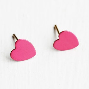 Hot Pink Heart Studs image 1