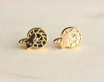 Snake Studs Gold, Gold Snake Studs, Small Snake Studs, Round Snake Studs, Gold Studs, Small Gold Studs, Vintage Snake Studs, Stud Earrings