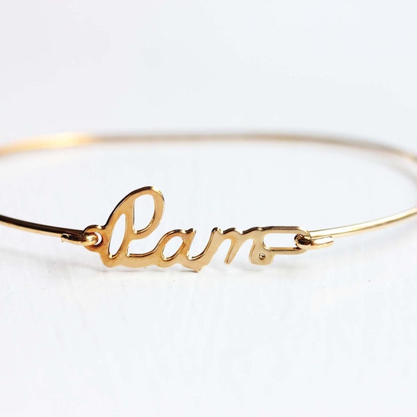 Pam Name Bracelet Gold, Name Bracelet, Vintage Name Bracelet Gold, Vintage Name Bracelet, Gold Bracelet, Vintage Bracelet