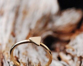 Triangle Ring Gold, 14K Gold Triangle Ring, Gold Triangle Ring, Handmade Gold Ring, 14K Gold Ring, Custom Made Ring