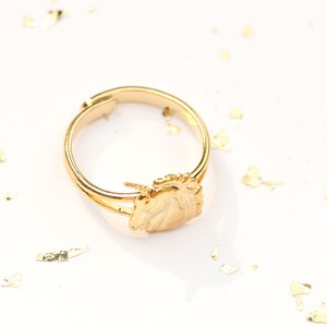 Unicorn Ring Gold, Adjustable Unicorn Ring, Small Gold Unicorn Ring, Vintage Unicorn Ring, Gold Ring, Unicorn, Adjustable Gold Ring, Ring image 4