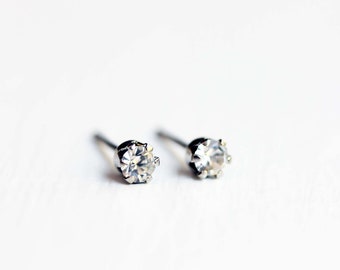 Crystal Studs, Silver Crystal Studs, Tiny Crystal Studs, Second Hole Studs, Silver Studs, Small Silver Studs, Tiny Stud Earrings, Crystal