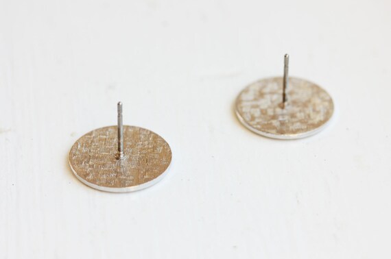 Silver Circle Studs, Silver Studs, Simple Silver … - image 3