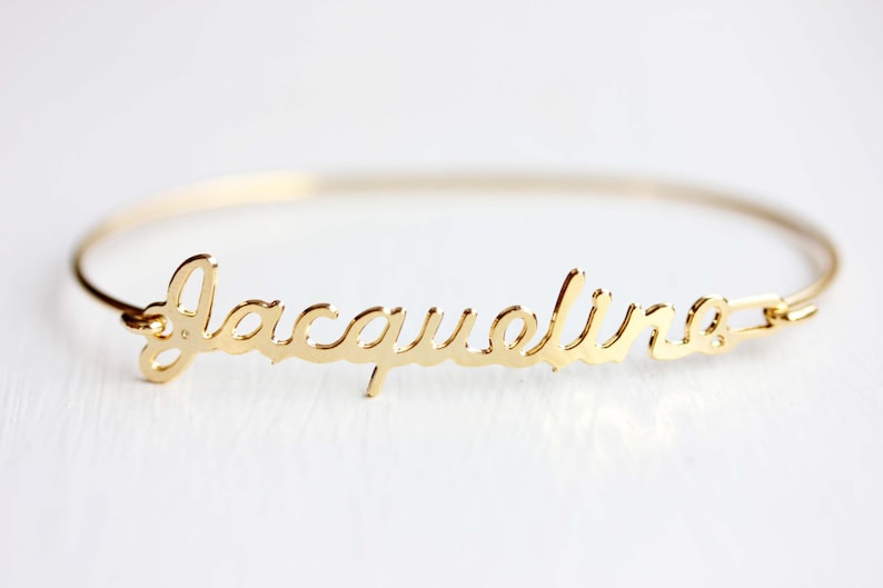 Jacqueline Name Bracelet Gold, Name Bracelet, Vintage Name Bracelet Gold, Vintage Name Bracelet, Gold Bracelet, Vintage Bracelet image 1