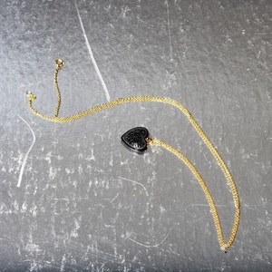 Black heart gold necklace Clearance