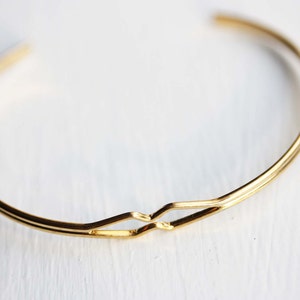 Geometric Cuff Bracelet, Diamond Bend Cuff Bracelet, Gold Cuff Bracelet, Diamond Shaped Bracelet, Small Gold Cuff Bracelet, Adjustable Cuff image 4